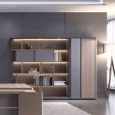 Beckett-D Premium Executive Office Wooden Bookshelf Cabinet